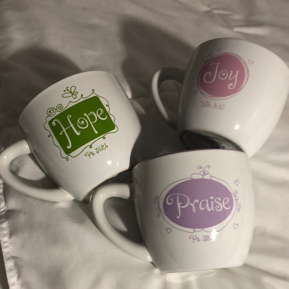 Trio of coffee mugs